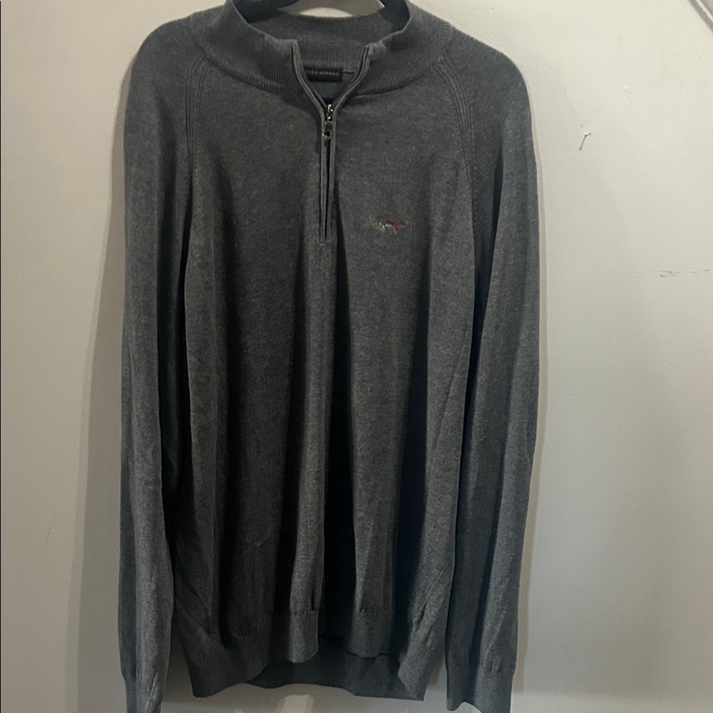 Greg Norman Collection Dark Gray Zip-Up Sweater